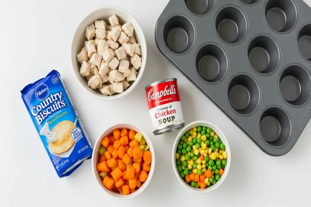 Mini chicken pot pie ingredients
