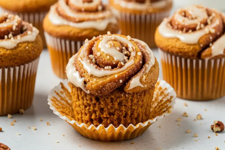 Pumpkin Cinnamon Roll Muffins That Actually Work Pumpkin Cinnamon Roll Muffins Pumpkin cinnamon roll muffins with glaze