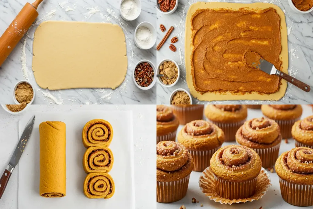 Pumpkin Cinnamon Roll Muffins That Actually Work Pumpkin Cinnamon Roll Muffins Pumpkin cinnamon roll muffin steps