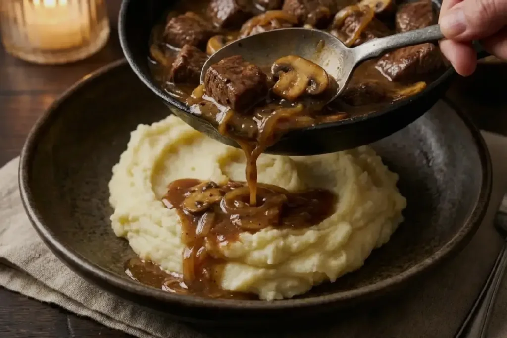 Beef Tips with Mushroom Gravy (Tender Skillet Dinner with Rich Flavor) Beef Tips with Mushroom Gravy Beef Tips with Mushroom Gravy (Tender Skillet Dinner with Rich Flavor) Beef Tips with Mushroom Gravy