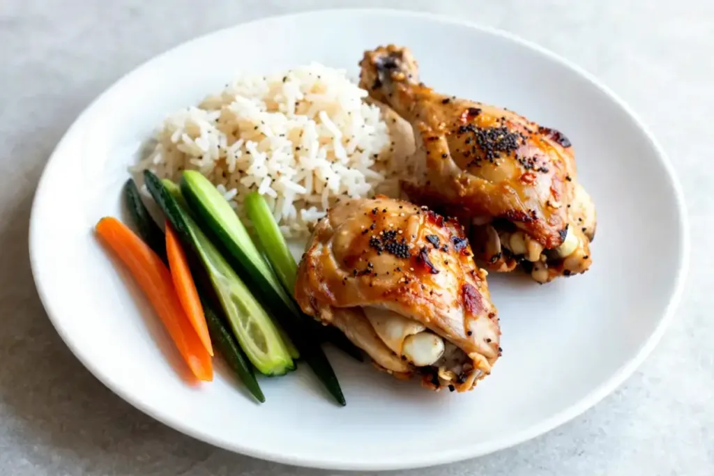 Crispy Oven Baked Chicken Thighs Crispy Oven Baked Chicken Thighs oven baked chicken thighs served with side dishes