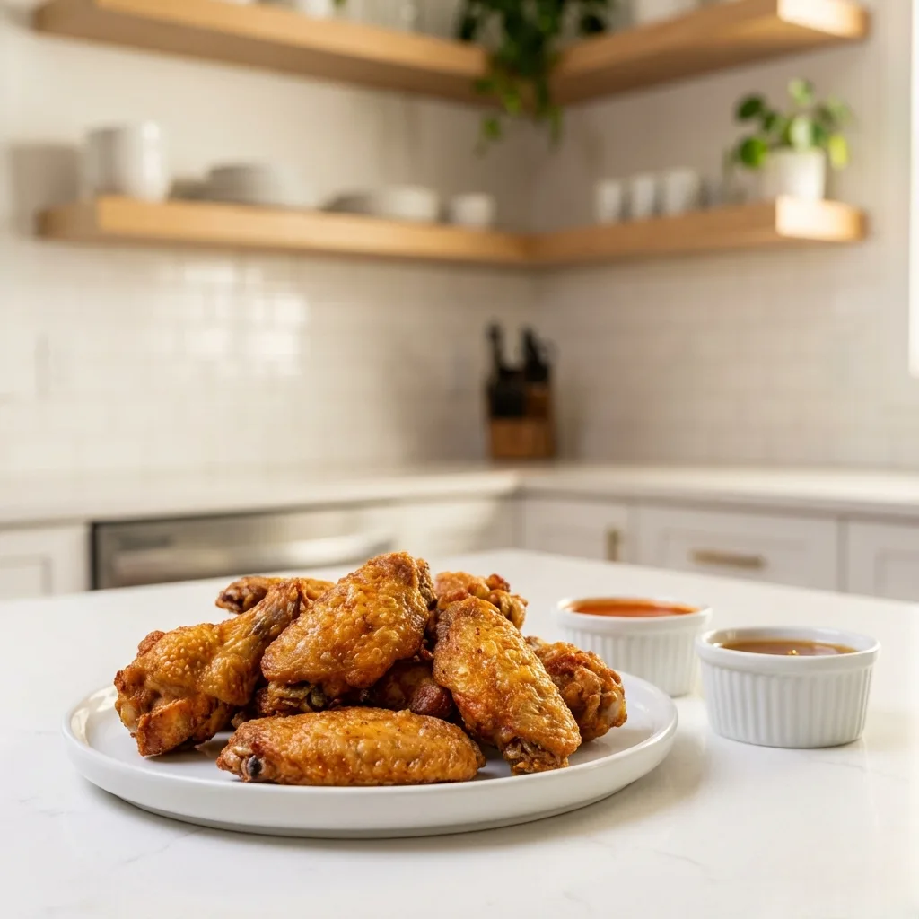 Crispy Air Fryer Chicken Wings (25 Minutes + 2 Quick Sauces) Super Bowl Recipes Air fryer chicken wings with buffalo and honey garlic sauces
