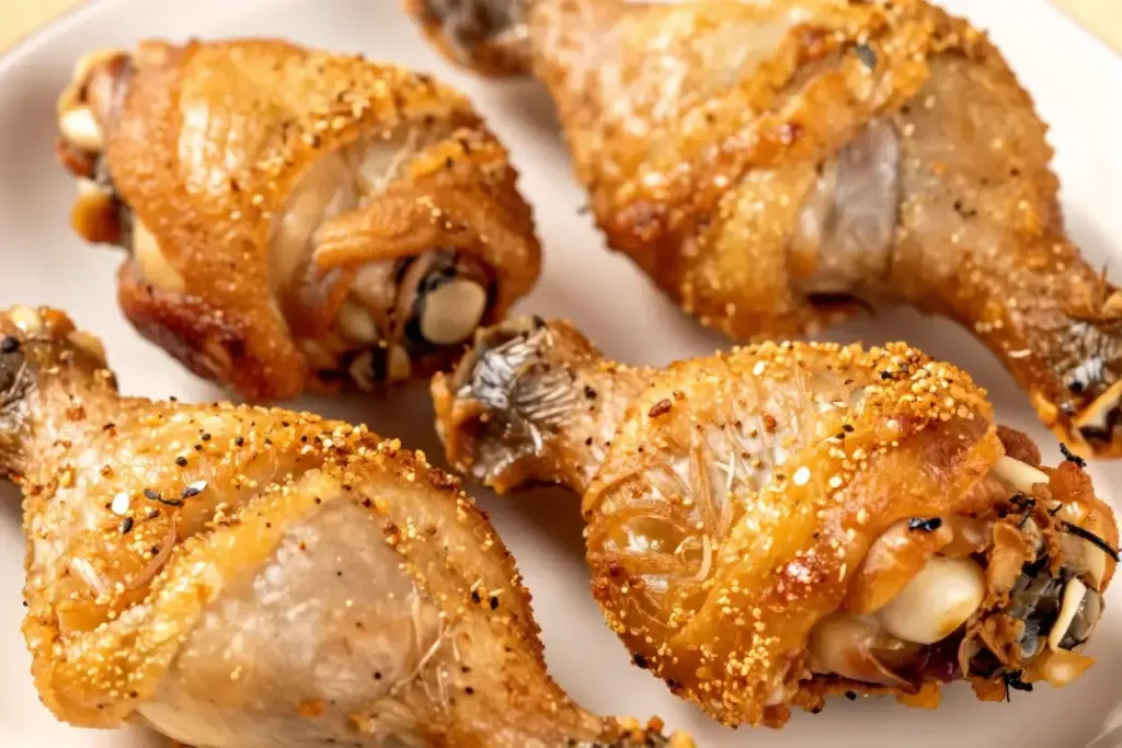 Crispy Oven Baked Chicken Thighs Crispy Oven Baked Chicken Thighs crispy baked chicken thigh skin close up
