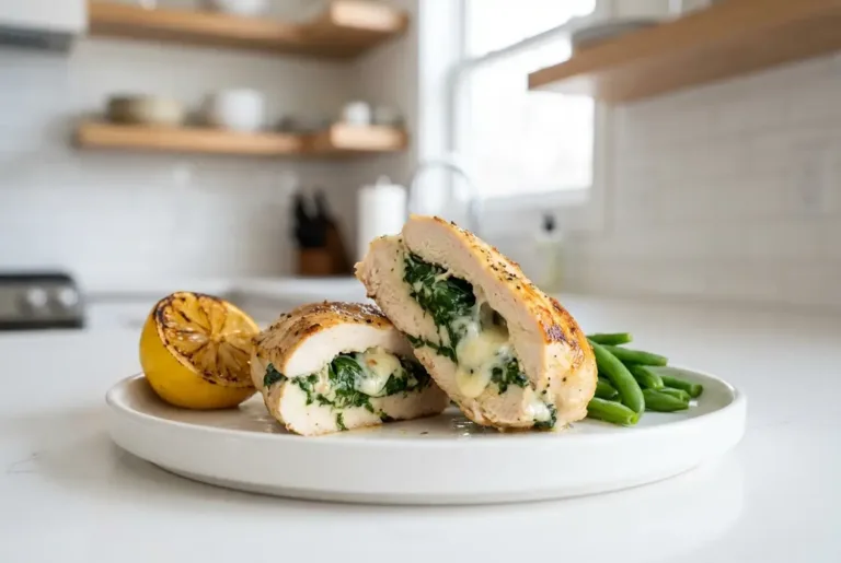 Stuffed Chicken Breast Recipes: spinach and cheese chicken breast sliced