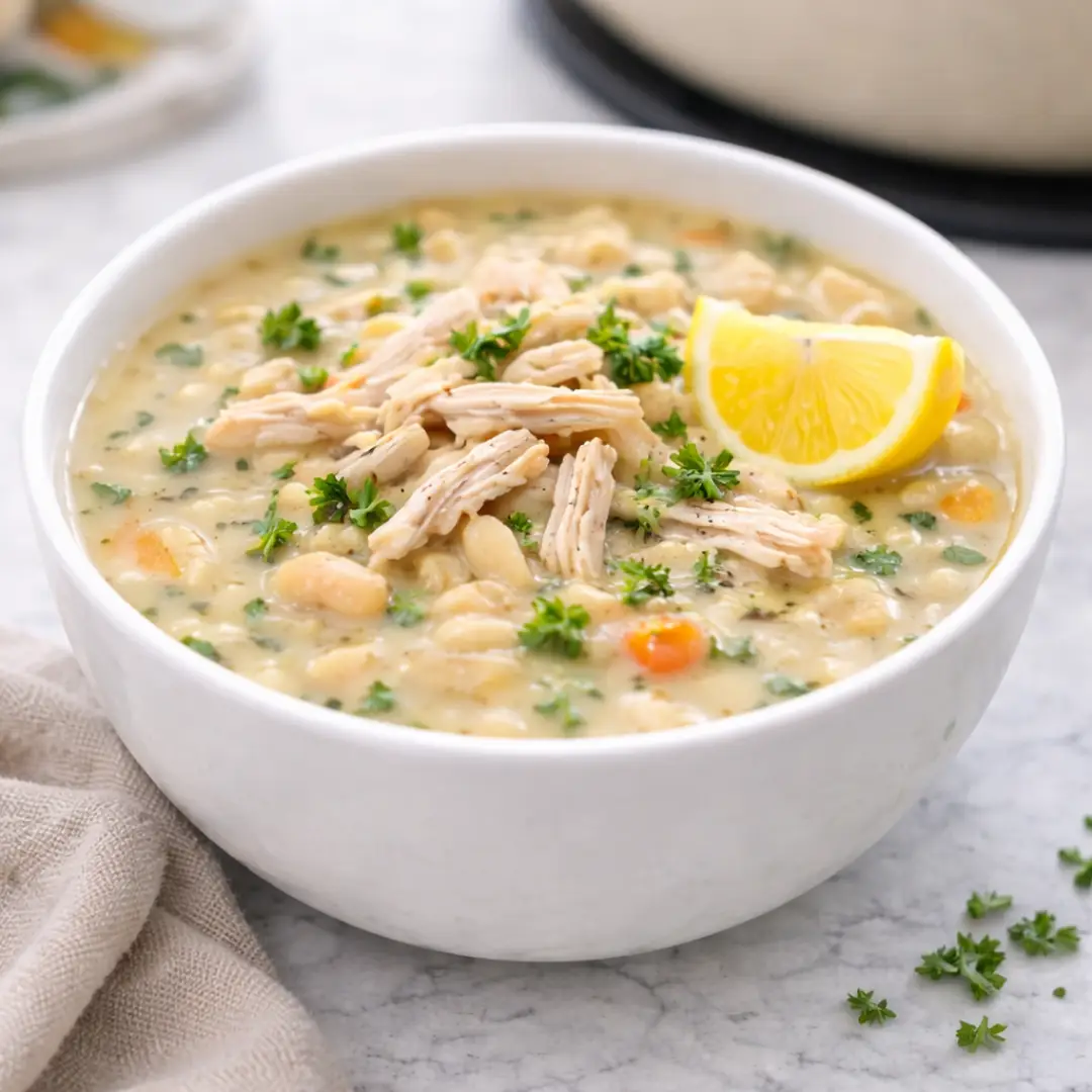 Creamy White Bean Chicken Soup (Budget-Friendly, 30 Minutes) White Bean Chicken Soup bowl of creamy white bean chicken soup with herbs and cracked pepper