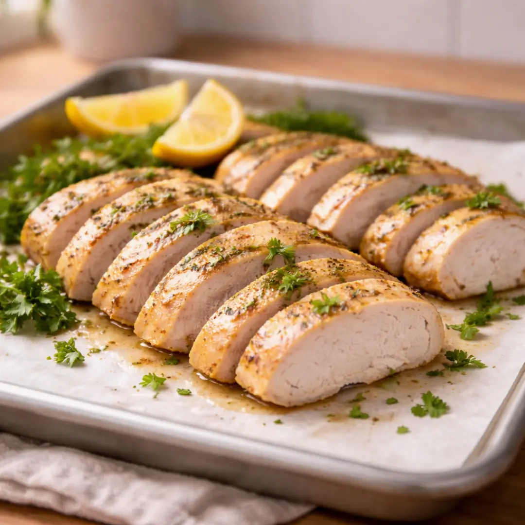 Juicy Oven-Baked Chicken Breast (Not Dry, Simple Method) baked chicken breast recipes oven baked chicken breast recipes oven sliced juicy chicken on sheet pan