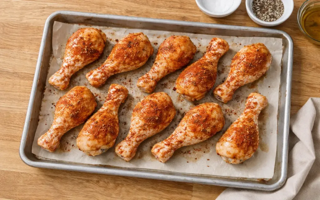 Oven Drumstick Chicken Recipes: 11 Easy Weeknight Ideas drumstick chicken recipes oven seasoned chicken drumsticks spaced on parchment for even browning