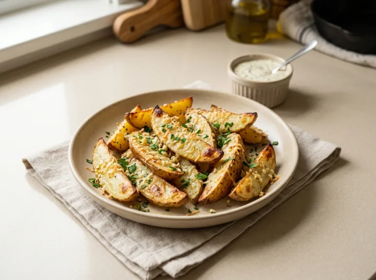 Oven Baked Garlic Parmesan Potato Slices Honey Garlic Chicken Wings