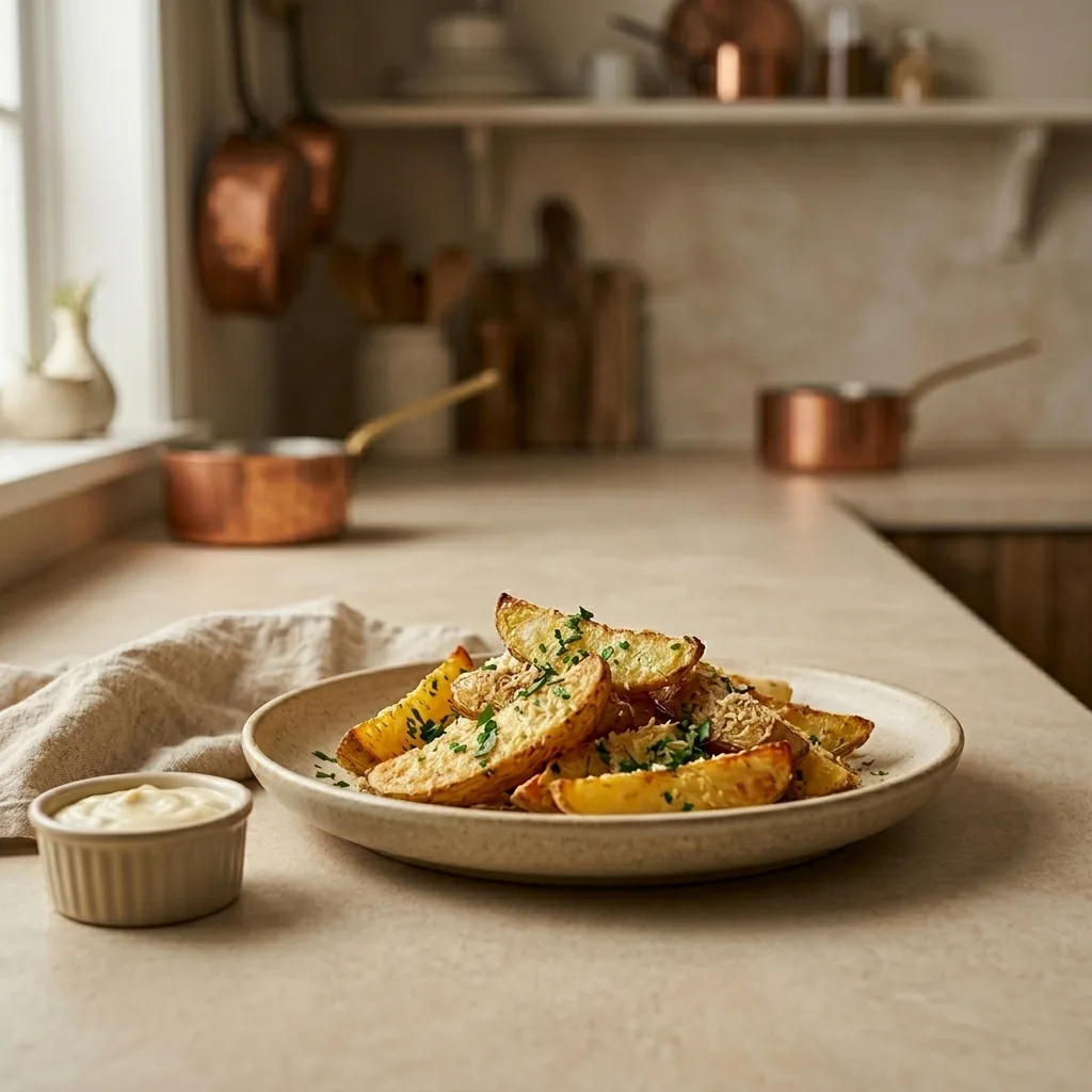 Oven Baked Garlic Parmesan Potato Slices Garlic Parmesan Potato Wedges