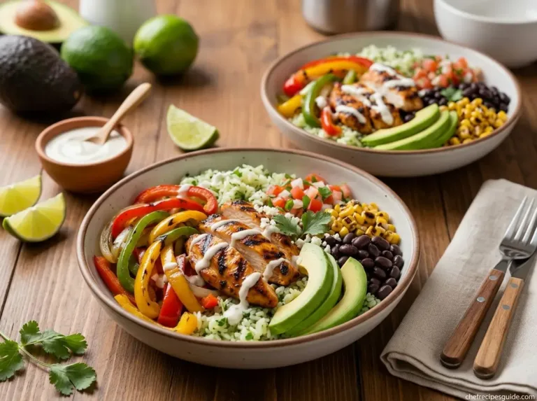 Chicken Fajita Bowls | Tex-Mex Dinner Idea Maple Dijon Chicken Bowl