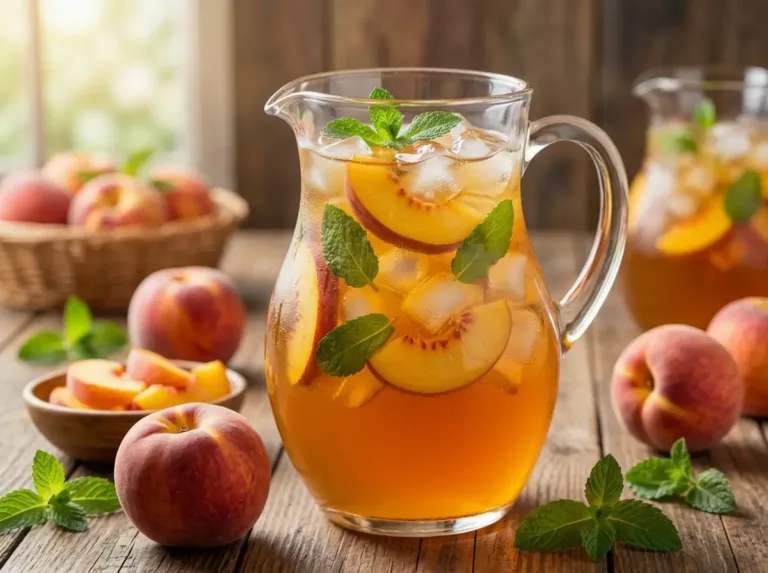 Chilled Iced Peach Tea Pineapple Mango Smoothie