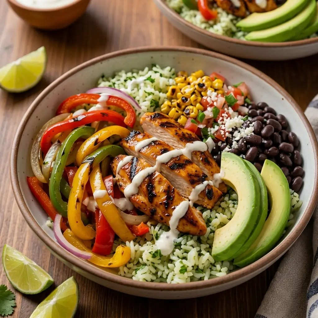 Chicken Fajita Bowls | Tex-Mex Dinner Idea Chicken Fajita Bowls