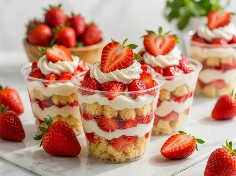 Fresh Strawberry Shortcake Cups with Whipped Cream Strawberry Shortcake Cups