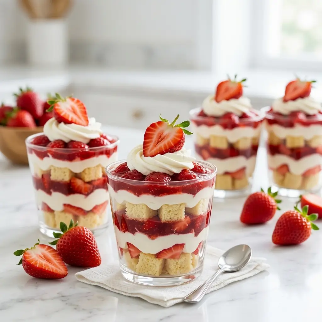 Fresh Strawberry Shortcake Cups with Whipped Cream Strawberry Shortcake Cups Fresh Strawberry Shortcake Cups with Whipped Cream Strawberry Shortcake Cups