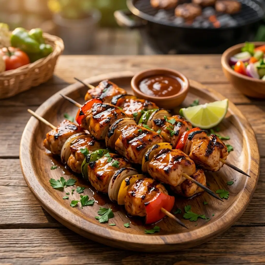 Grilled BBQ Chicken Skewers Grilled BBQ Chicken Skewers