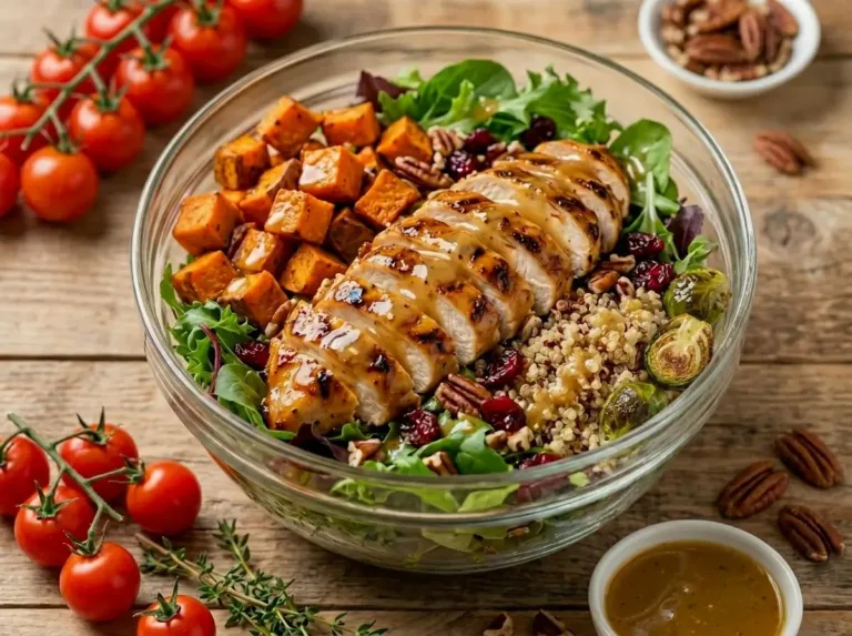 Maple Dijon Chicken Bowl with Roasted Vegetables Maple Dijon Chicken Bowl