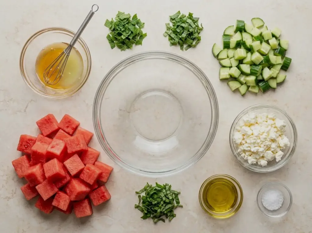 Watermelon Feta Salad with Mint and Lime Watermelon Feta Salad
