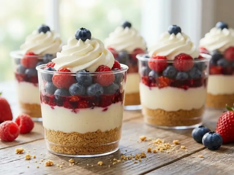No-Bake Berry Cheesecake Cups with Creamy Layers Pineapple Mango Smoothie