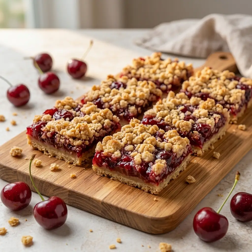 Cherry Crumble Bars with Buttery Topping Cherry Crumble Bars