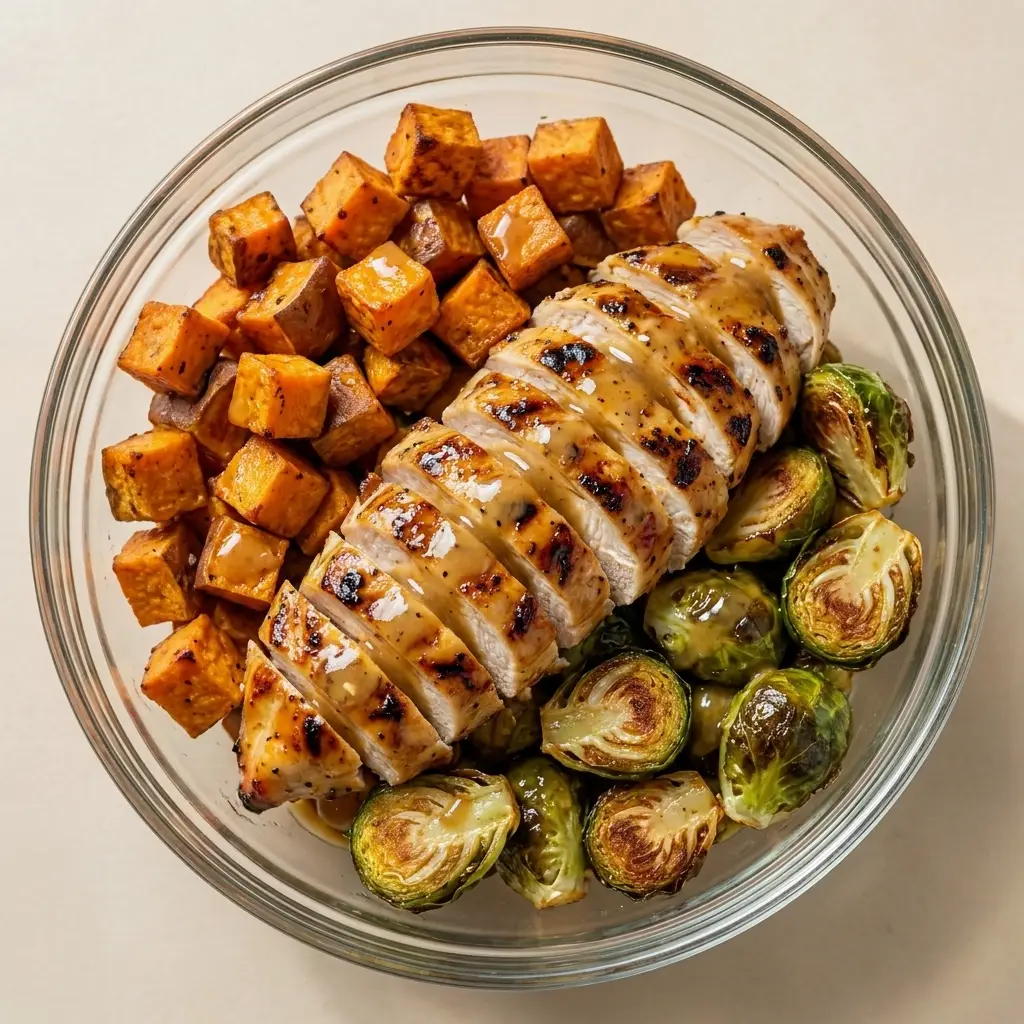 Maple Dijon Chicken Bowl with Roasted Vegetables Maple Dijon Chicken Bowl