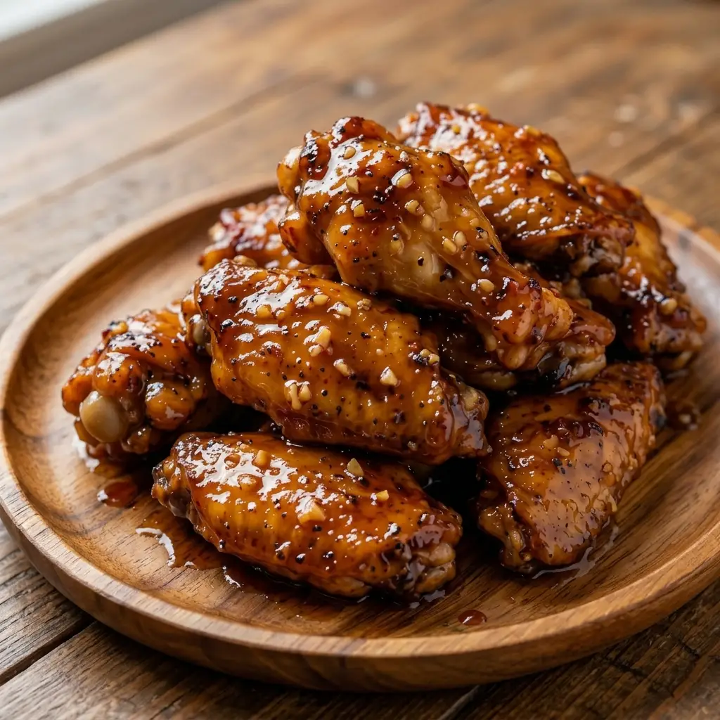 Honey Garlic Chicken Wings with Sticky Glaze Honey Garlic Chicken Wings