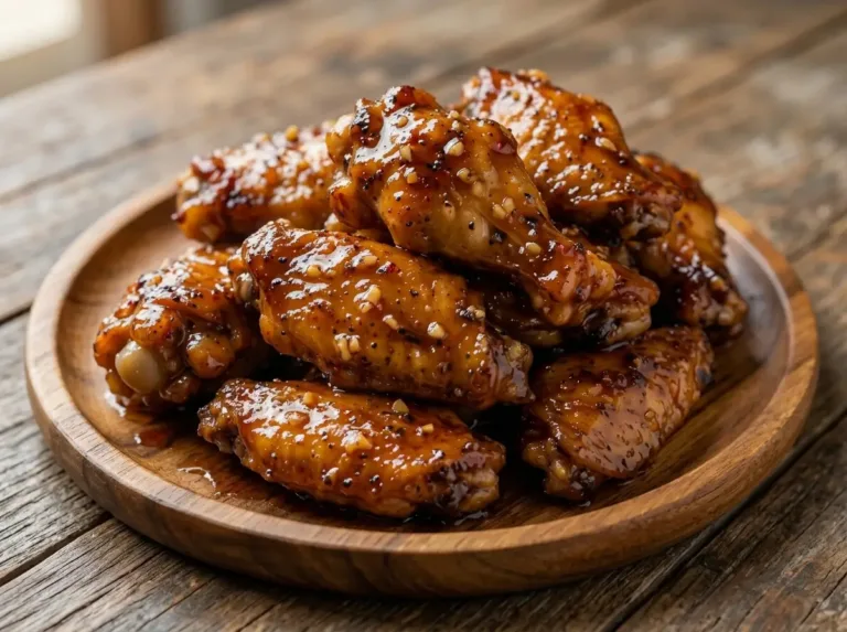 Honey Garlic Chicken Wings with Sticky Glaze Honey Garlic Chicken Wings