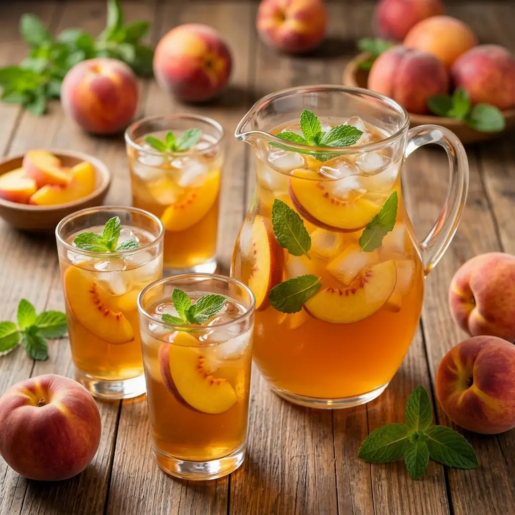 Chilled Iced Peach Tea Iced Peach Tea